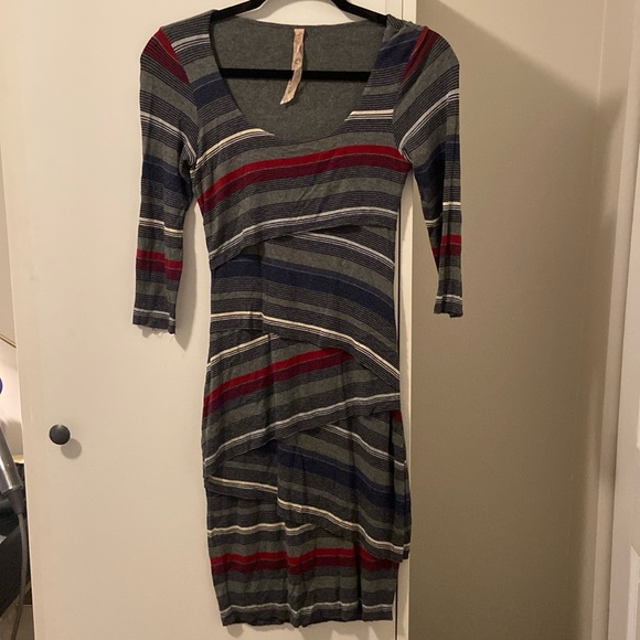 Anthropologie Dresses & Skirts - Anthropologie Bailey44 overlapping cotton dress in navy, burgundy, white, grey